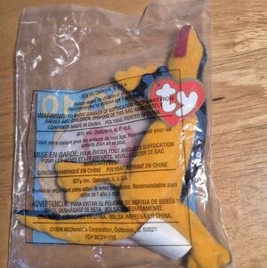 Mcdonalds Happy Meal Ty Beanie Baby Lizz The Blue And Orange Lizard Vintage 1996